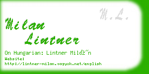 milan lintner business card